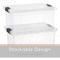 Superio Clear Storage Box with Lid, Plastic Container Bins for Organizing, Stackable Crates, BPA Free, Non Toxic, Odor Free, Organizers for Home, Office, School, and Dorm